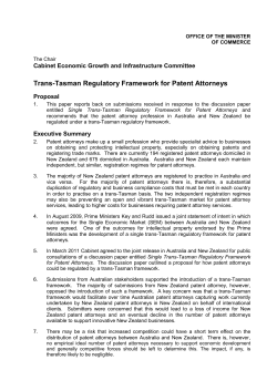 Trans-Tasman Regulatory Framework for Patent Attorneys