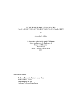 DISTORTIONS OF SHORT-TERM MEMORY: FALSE
