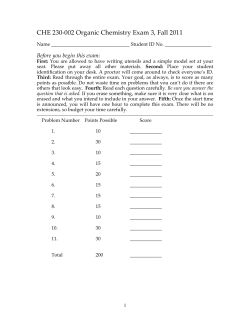 Exam 3 Key - Chemistry