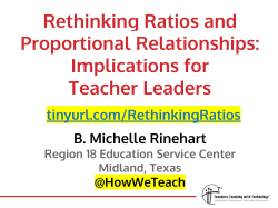 Rethinking Ratios and Proportional Relationships: Implications for