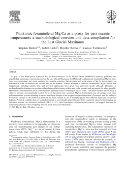 Planktonic foraminiferal Mg/Ca as a proxy for past oceanic