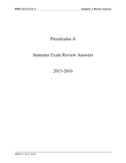 Precalculus A Semester Exam Review Answers 2015-2016