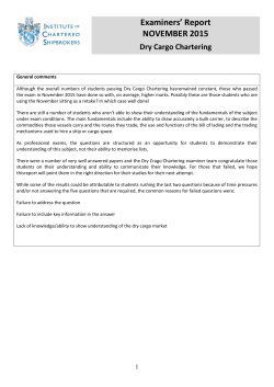 Examiner`s Report - Institute of Chartered Shipbrokers