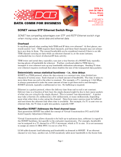 SONET vs. STP Ethernet Switch Rings