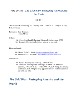 POL 391.03 The Cold War: Reshaping America and