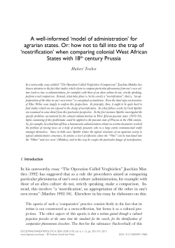 A well-informed `model of administration` for agrarian states. Or: how