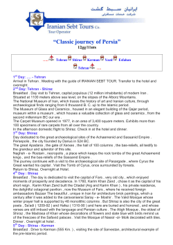 Classic journey of Persia - Iranian Sebt Tour Operator