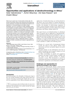 Opportunities and applications of dendrochronology in Africa