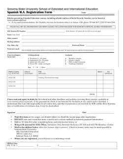 Spanish M.A. Registration Form