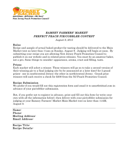RAMSEY FARMERS` MARKET PERFECT PEACH PIE/COBBLER