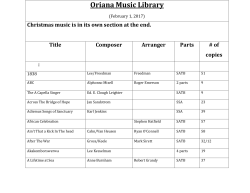 Music Library - Oriana Singers
