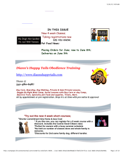 May 19, 2015 - New 4 week courses! More on the pet food recall