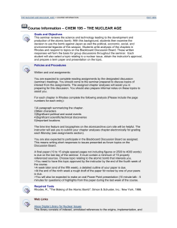 Course Information &ndash; CHEM 195 &ndash; THE
