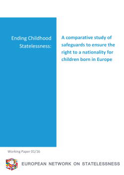 Ending Childhood Statelessness