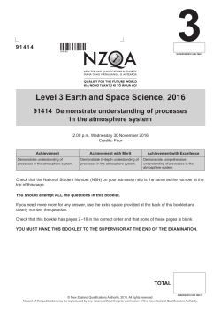 Level 3 Earth and Space Science (91414) 2016