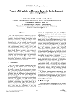 Towards a Metrics Suite for Measuring Composite Service
