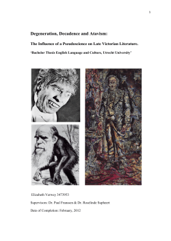 Degeneration, Decadence and Atavism