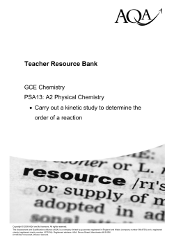 A-level Chemistry Task Task: PSA13