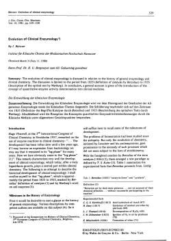 Evolution of Clinical Enzymology1)