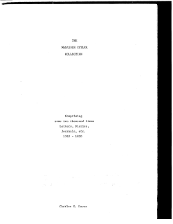 MANASSEH CUTLER COLLECTION Comprising some ten