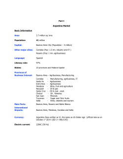 Part I Argentine Market Basic Information Area