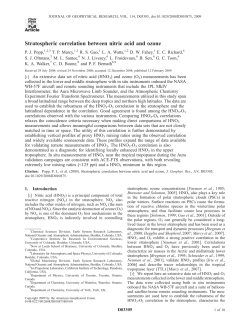Stratospheric correlation between nitric acid and ozone