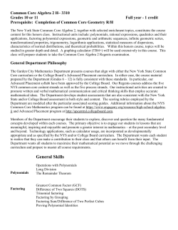 Algebra 2/Trig H - Garden City Public Schools