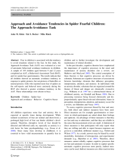 Approach and Avoidance Tendencies in Spider Fearful Children