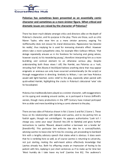 Polonius has sometimes been presented as an