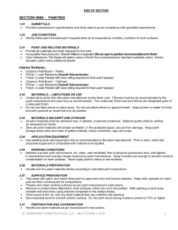 Painting Specs - SC Swiderski, LLC