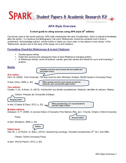 APA Style Overview - York University Libraries