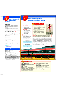 1 Describing and Measuring Motion