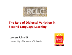 The Role of Dialectal Variation in