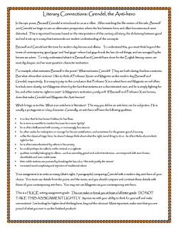 Literary Connections: Grendel, the Anti-hero