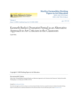 Kenneth Burke`s Dramatist Pentad as an Alternative Approach to Art