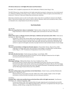 CFS Library Resources: Civil Rights Movement and Nonviolence