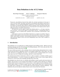 Data Definitions in the ACL2 Sedan