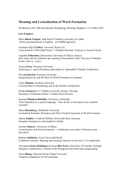 Meaning and Lexicalization of Word Formation