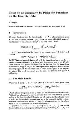 Notes on an inequality by pisier for functions on the discrete cube