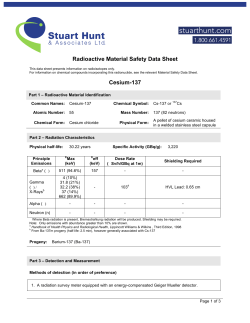 Radioactive Material Safety Data Sheet: Cesium-137