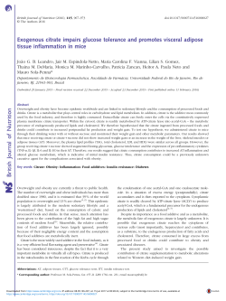 Exogenous citrate impairs glucose tolerance and promotes visceral