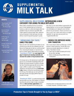 SUPPLeMeNTAL MiLK feeDiNG