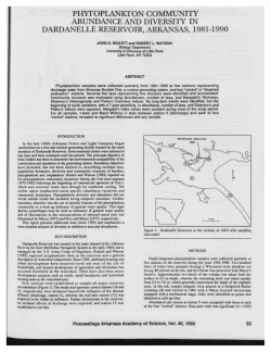 Phytoplankton Community Abundance and Diversity in Dardanelle