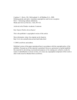 Defining parody and satire: Australian copyright law and its new