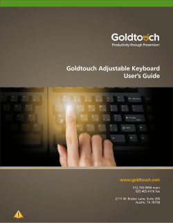 Goldtouch Adjustable Keyboard User`s Guide