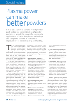 Plasma power can make betterpowders