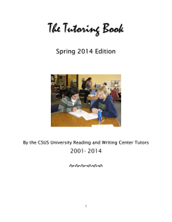 The Tutoring Book - Sacramento State