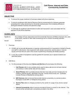 Cell Phone, Internet and Data Connectivity Guidelines