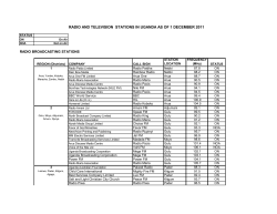 RADIO AND TELEVISION STATIONS IN UGANDA AS OF 1