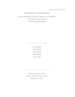 THE FEASIBILITY OF WIRELESS ENERGY Interactive Qualifying